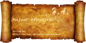 Hajzer Afrodité névjegykártya